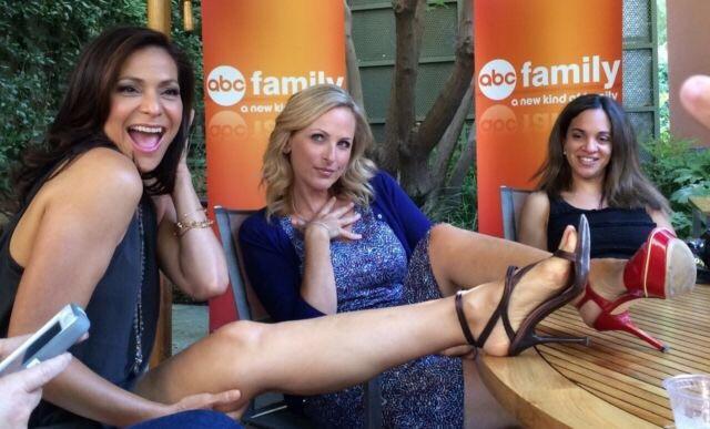 Constance Marie Showing Her Feet To The Camer