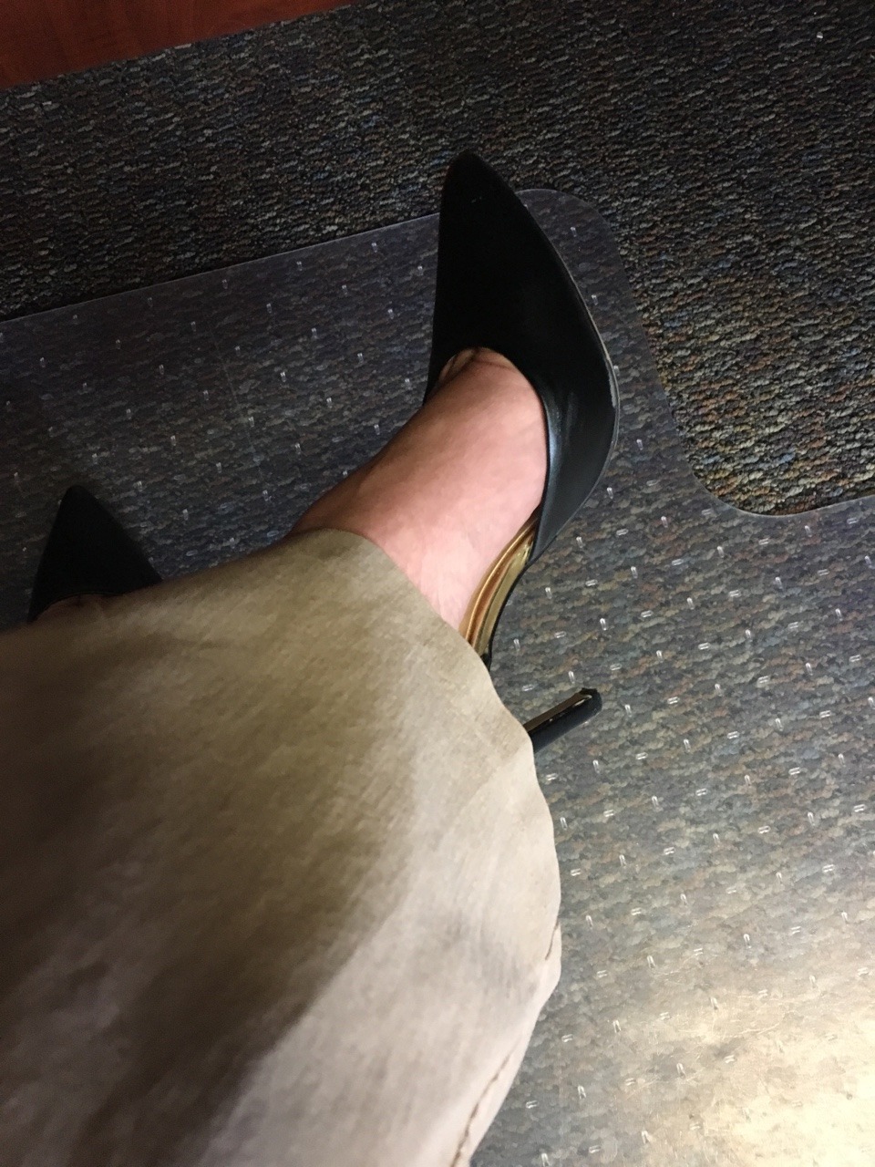 Footcouple Under The Desk Feet