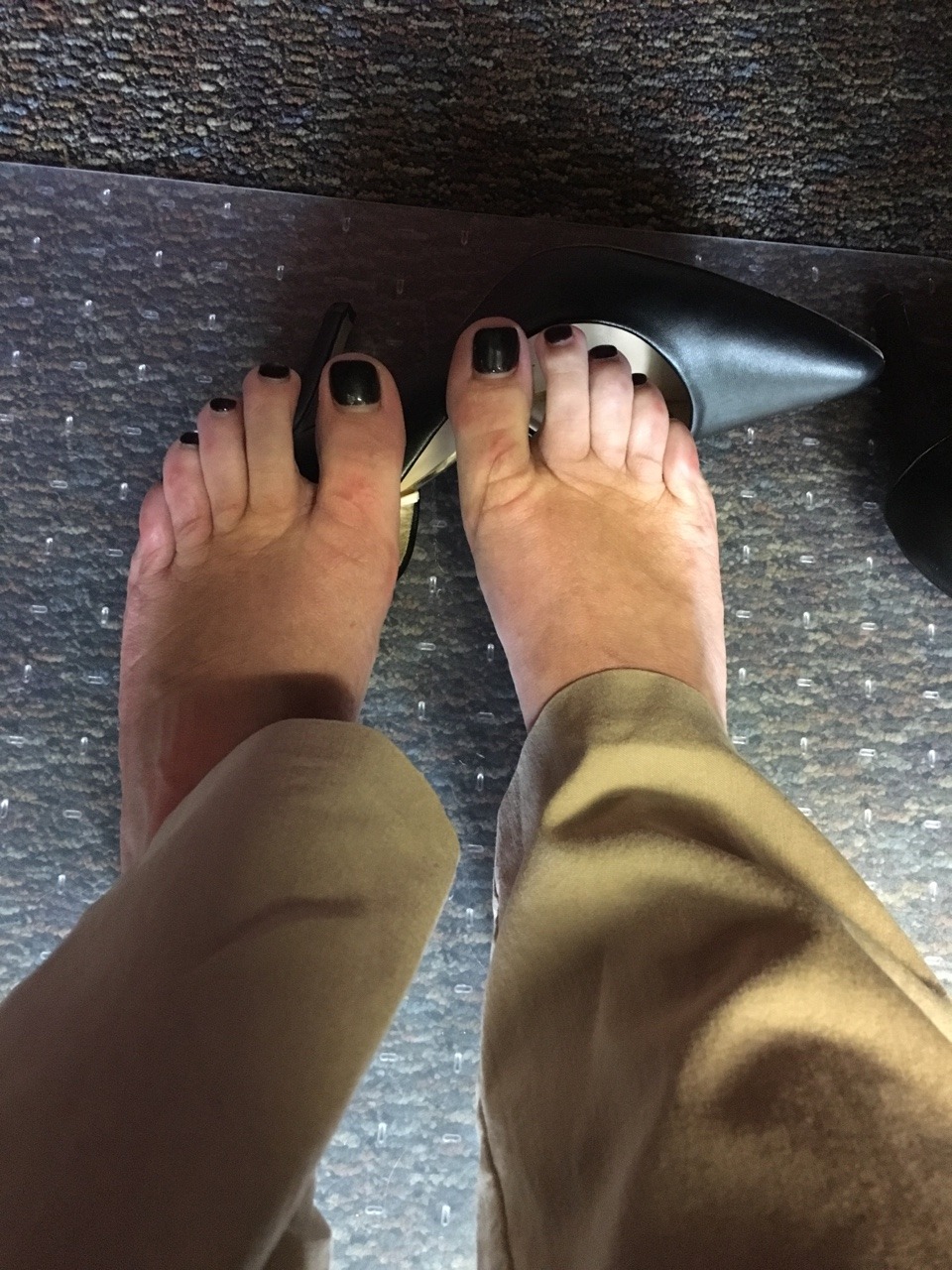 Footcouple Under The Desk Feet