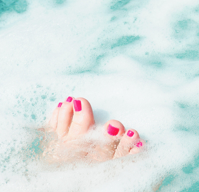 Footer Pink Toes In Foamy Sea By Pure Happy Fee