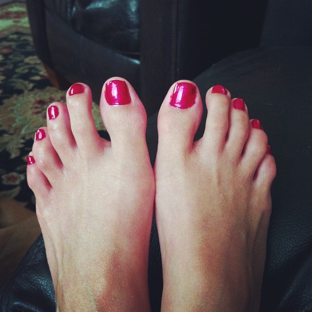Freshly Painted Red Toes Now I Need A Foot Fee
