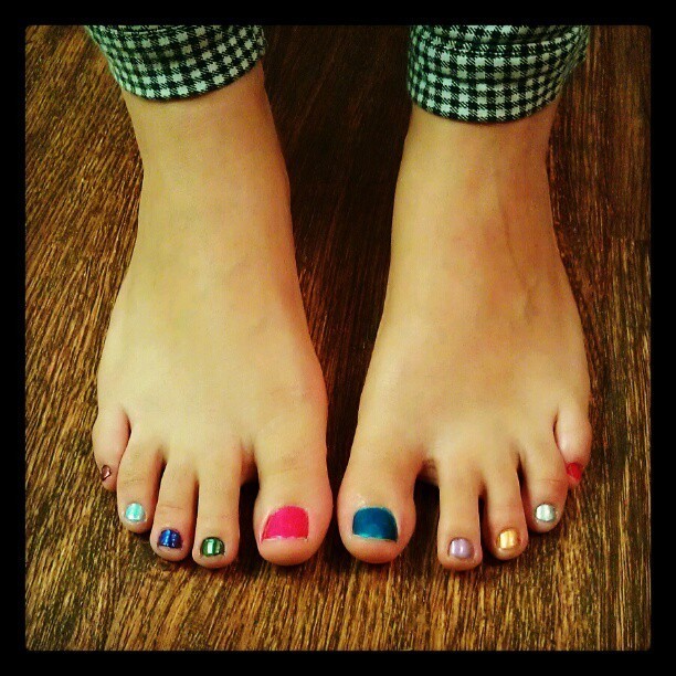Kari Lane Feet Cute Rainbow Toe