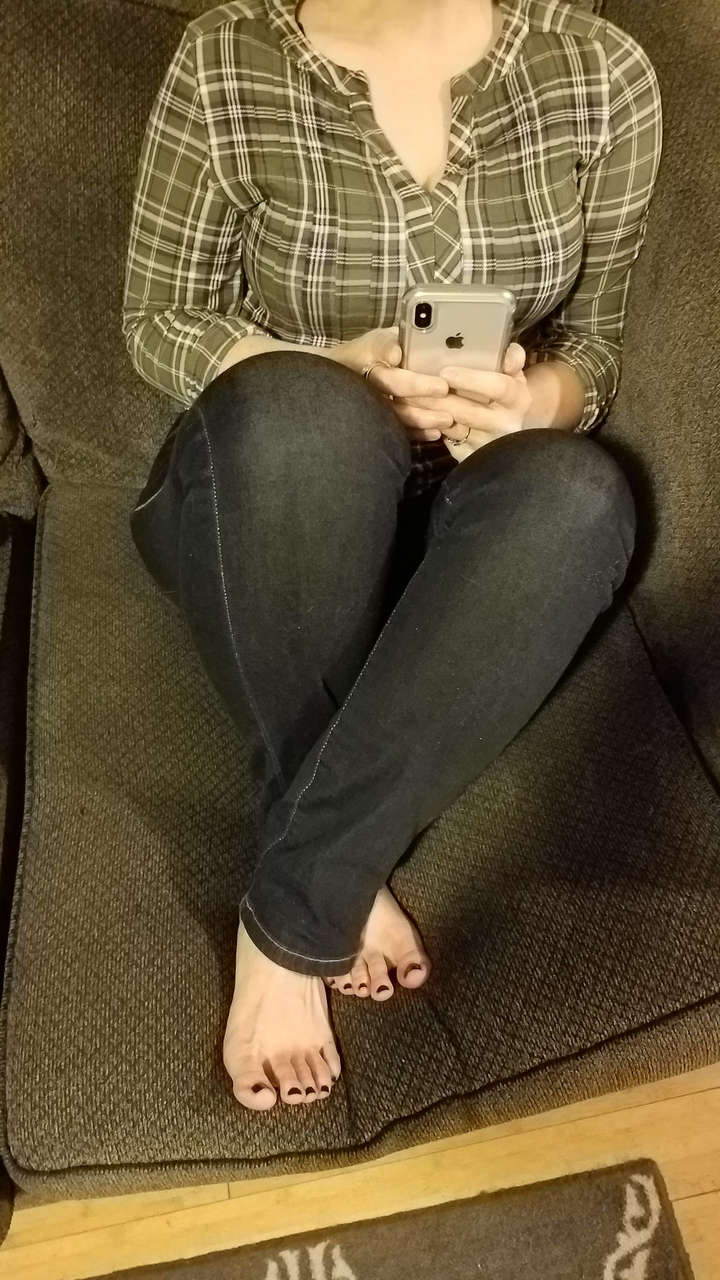 My Pretty Wife Looking Cute On The Couch With Her Feet