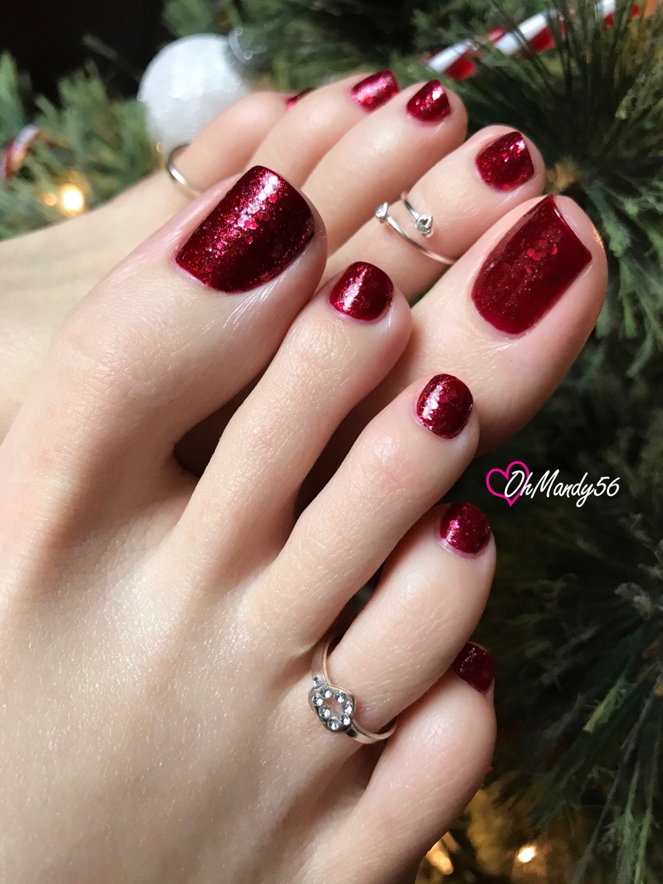 Ohmandy56 Sparkly Red Toes For Christmas Fee