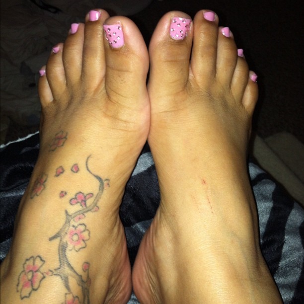 Polished My Toes Added Some Bling Strwbrytishy Fee