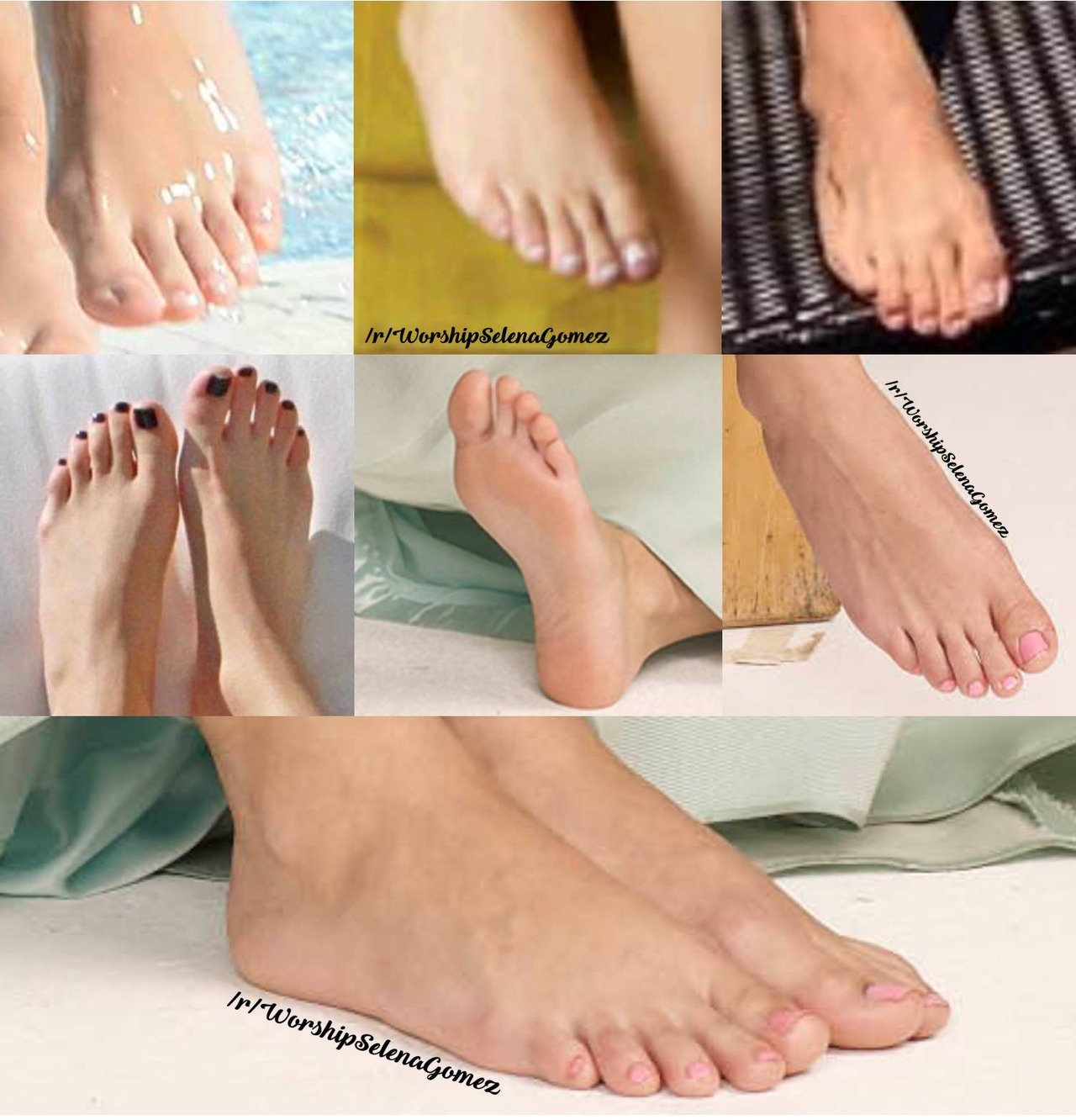 Selena Gomez Foot Collage Feet Toes Footfetis