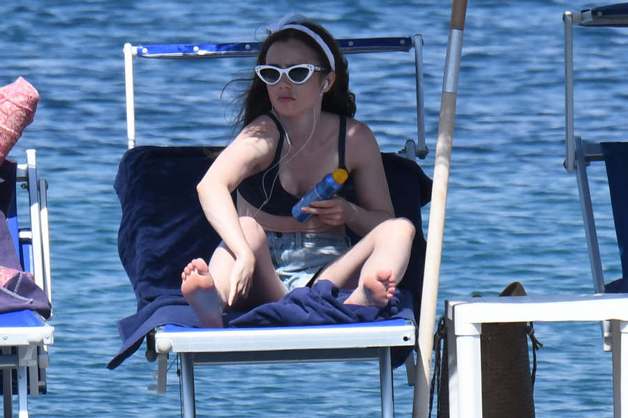 Lily Collins Feet