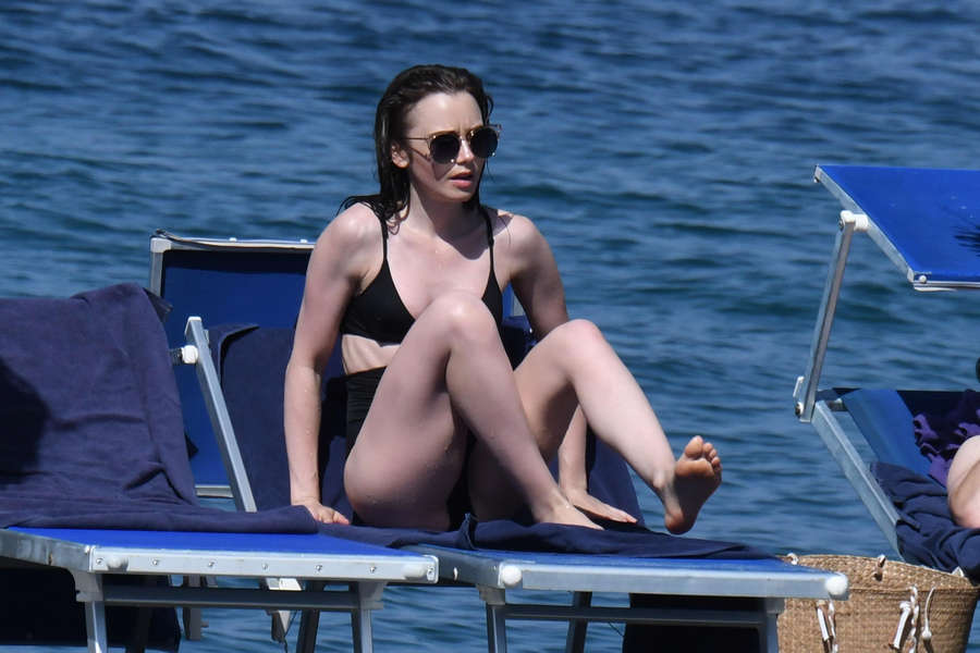 Lily Collins Feet